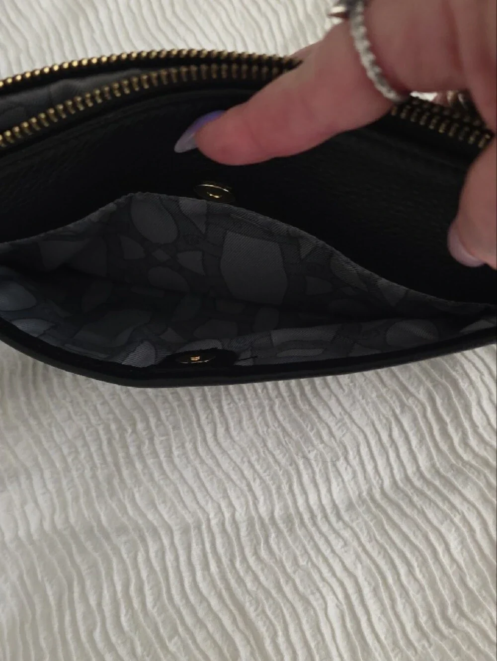 Aimee Kestenberg Black Leather Wristlet Clutch